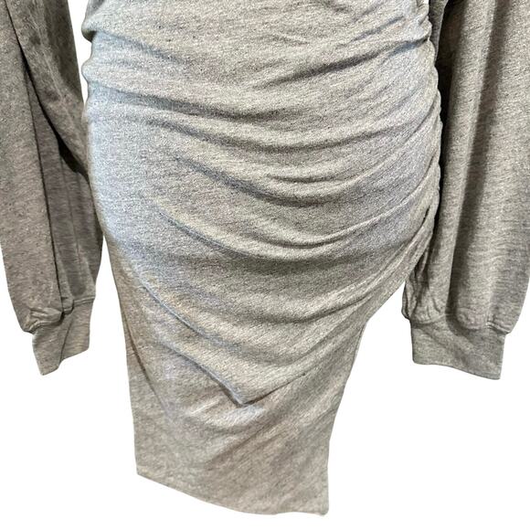 Chaser Women's Gray Ruched bottom midi Dress Long Sleeve Size S - Picture 5 of 10